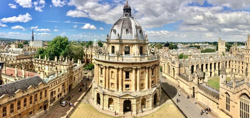 An aerial view of Oxford University
