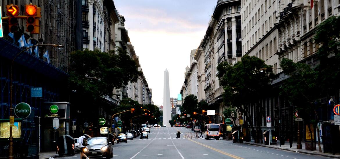 A view of a street in Buenos Aires