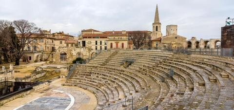 Ruins of Roman Theatre in Arles, France
