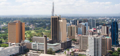 Aerial view of the capital city of Kenya