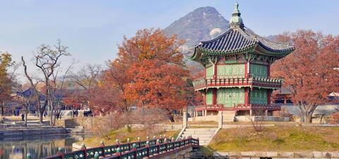 View of Gyeongbokgung Palace in Seoul, South Korea